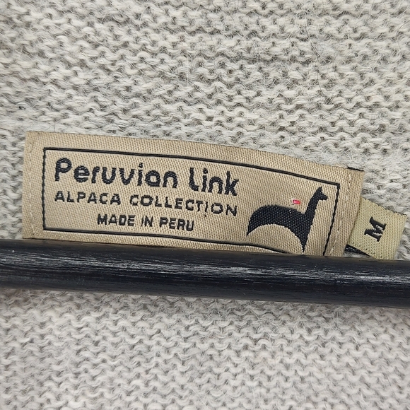 Peruvian Link Alpaca Collection Gray Cardigan Size Medium - Picture 3 of 5